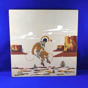 Vintage Native American Sand Painting Darold Soul Hoop Dancer Sanostee Navajo